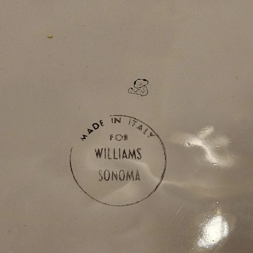 RARE WILLIAMS SONOMA ITALY TOURNESOL HANDPAINTED SPRING BLUE DINNER PLATE